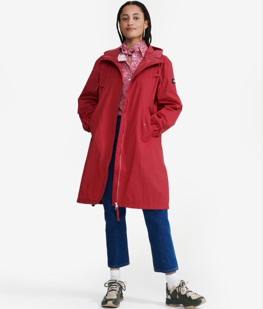 AIGLE 透湿防水 パッカブルロングフーデッドジャケット