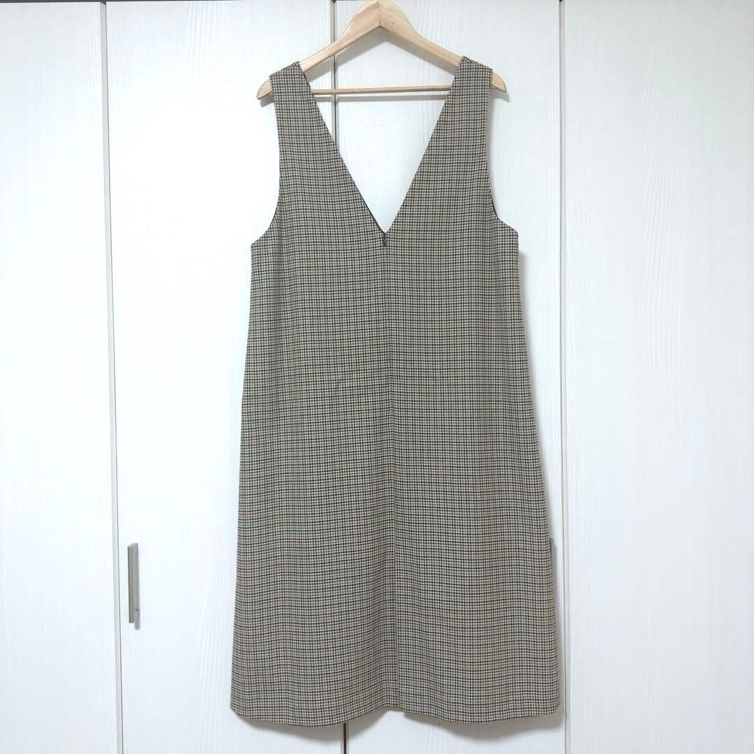 【美品】23区　ガンクラブチェック ワンピース ジャンパースカート　ストレッチ