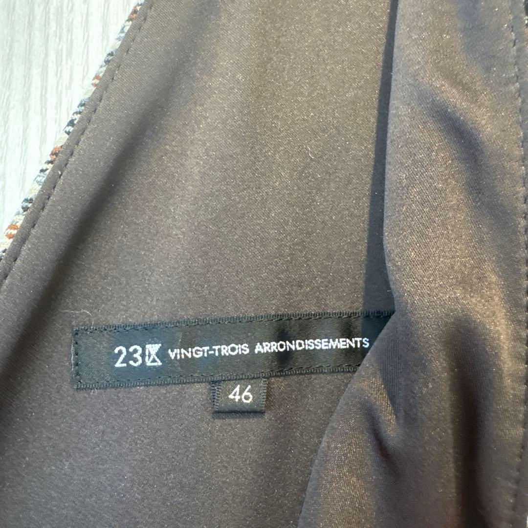 【美品】23区　ガンクラブチェック ワンピース ジャンパースカート　ストレッチ