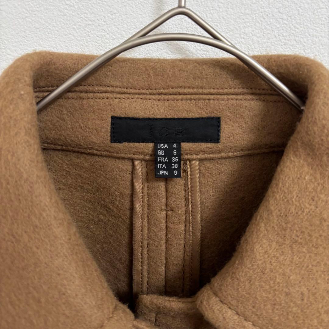 【極美品】アイシービー ウール100コート アウター ポンチョ ケープ シンプル