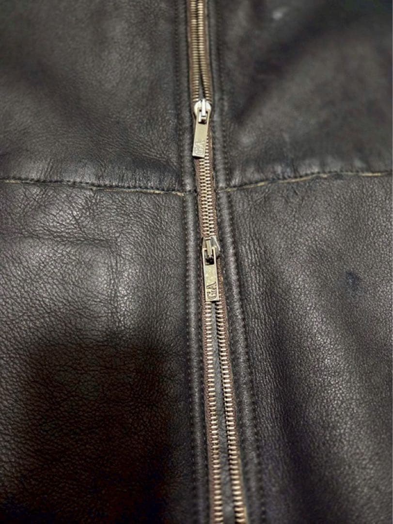GIORGIO ARMANI最高級黒ラベル BORGO21 レザーブルゾン