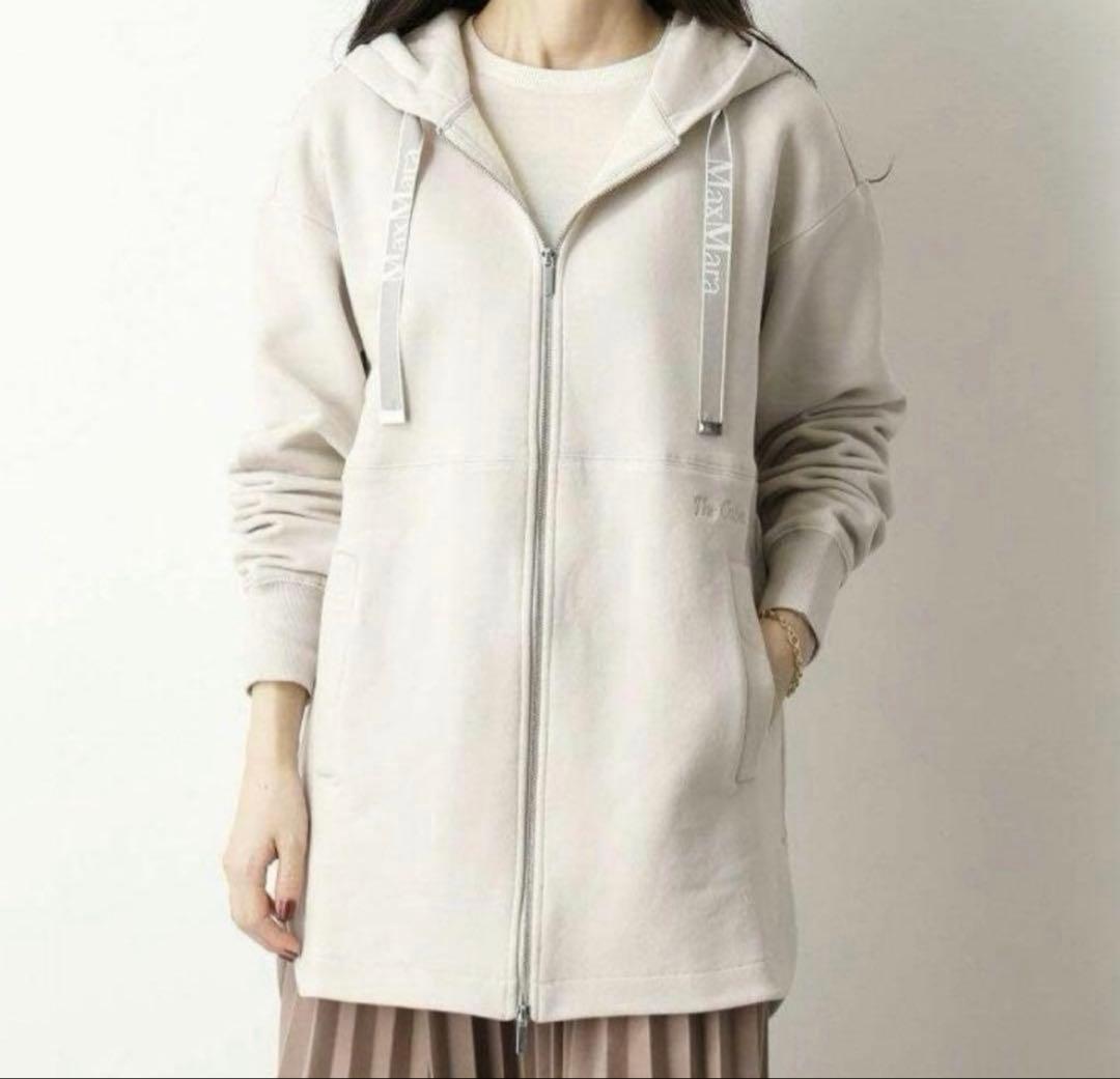 人気✨MaxMara コットンブレンド fado ジップパーカー ピンクベージュ
