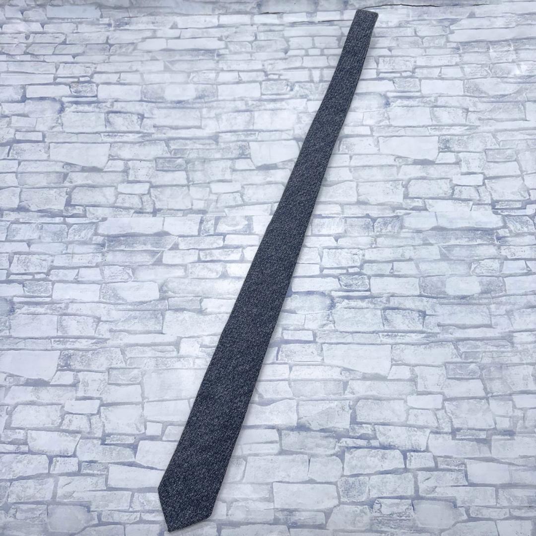 現行 LARDINI グレー ウール100% ネクタイ ビジネス