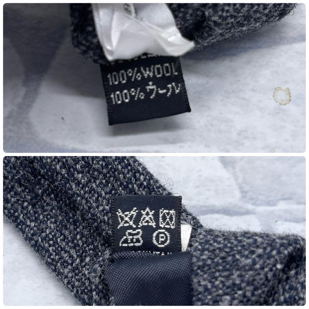 現行 LARDINI グレー ウール100% ネクタイ ビジネス
