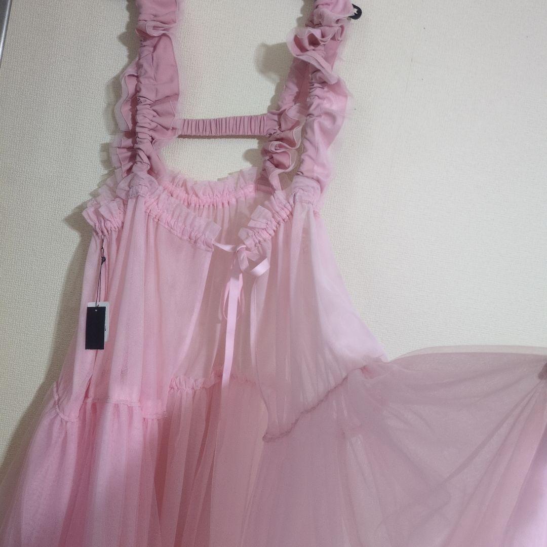 CandyStripper☆ハーネス付ベビーピンクチュールワンピース♡新品タグ付