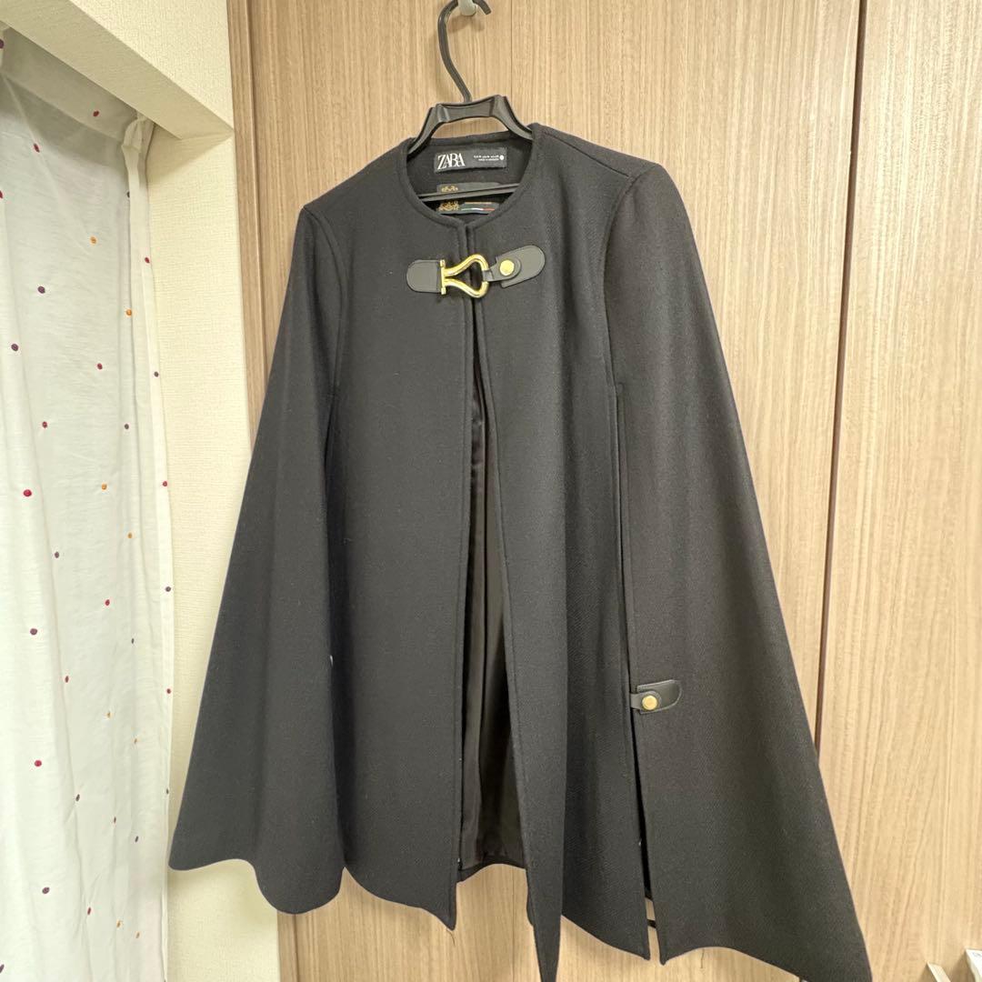 5851014 　ZARA ポンチョコート　ケープコート　ポンチョ　美品