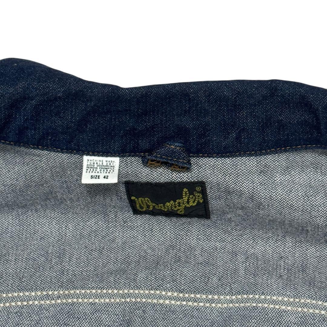 美品　Wrangler 24MJZ フロントジップ　デニムジャケット　濃紺　XL