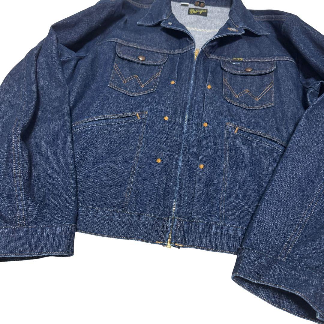 美品　Wrangler 24MJZ フロントジップ　デニムジャケット　濃紺　XL
