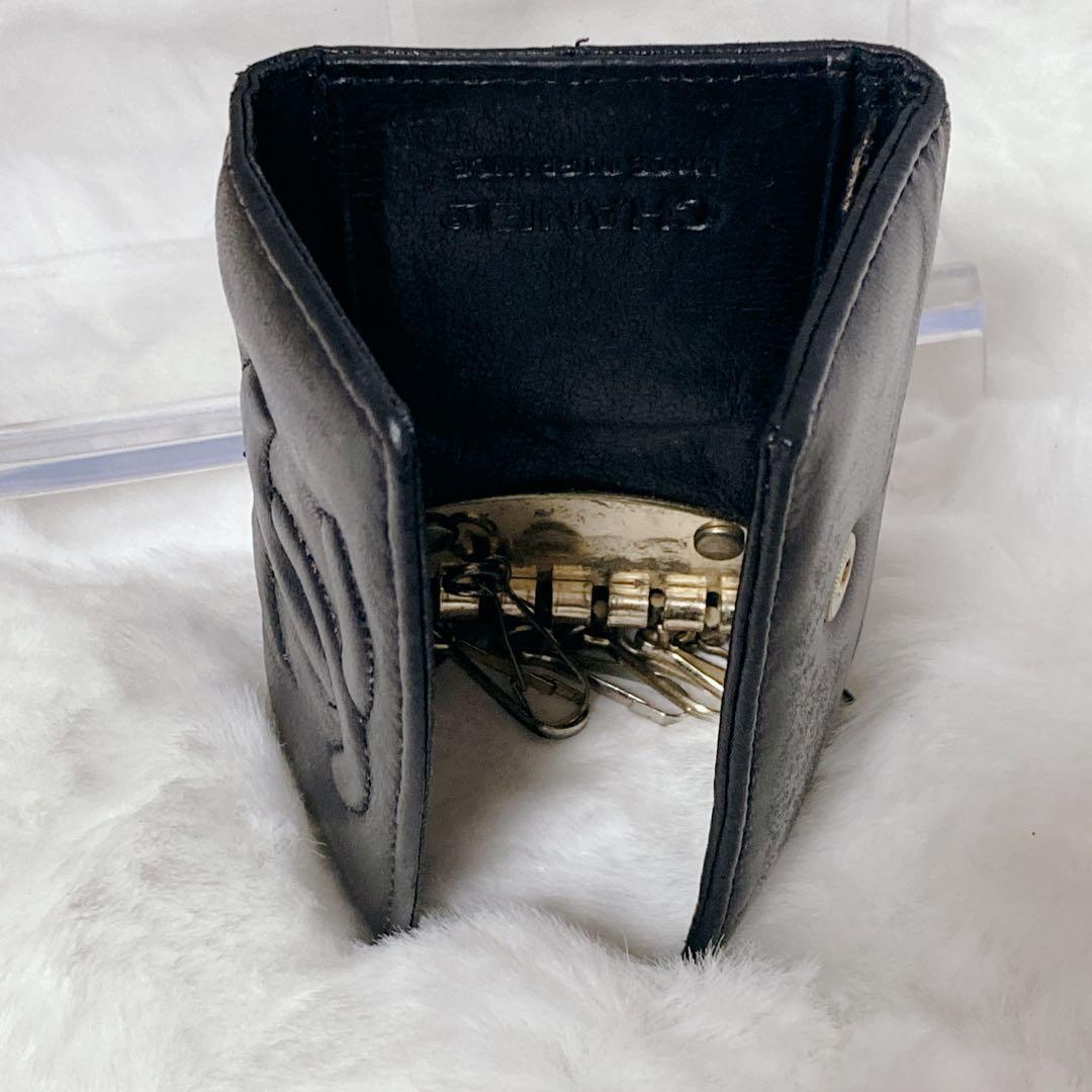 【極希少】CHANEL ココマーク ブラック レザー キーケース 6連