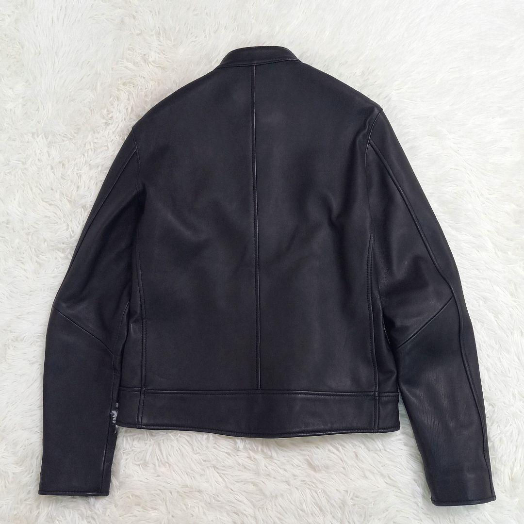 【美品】エディフィス ライダース レザージャケット シングル 羊革 ブラック M