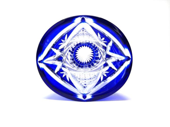 南端久司　江戸切子　花器　花瓶