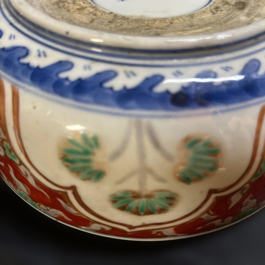 古伊万里 深江製 鉢 赤絵 蓮紋 菓子器 大小 2組