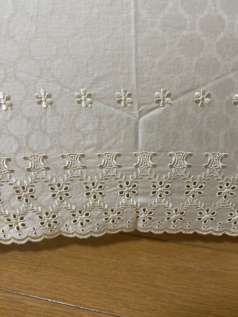 セリーヌ 刺繍　折りたたみ傘　日傘　アイボリー　美品　高島屋購入　晴雨兼用
