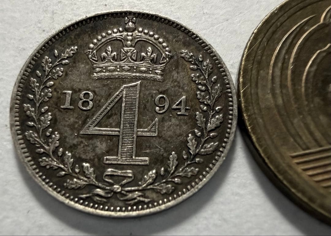 f*i様 1894年 英国ヴィクトリア女王 4ペンス銀貨