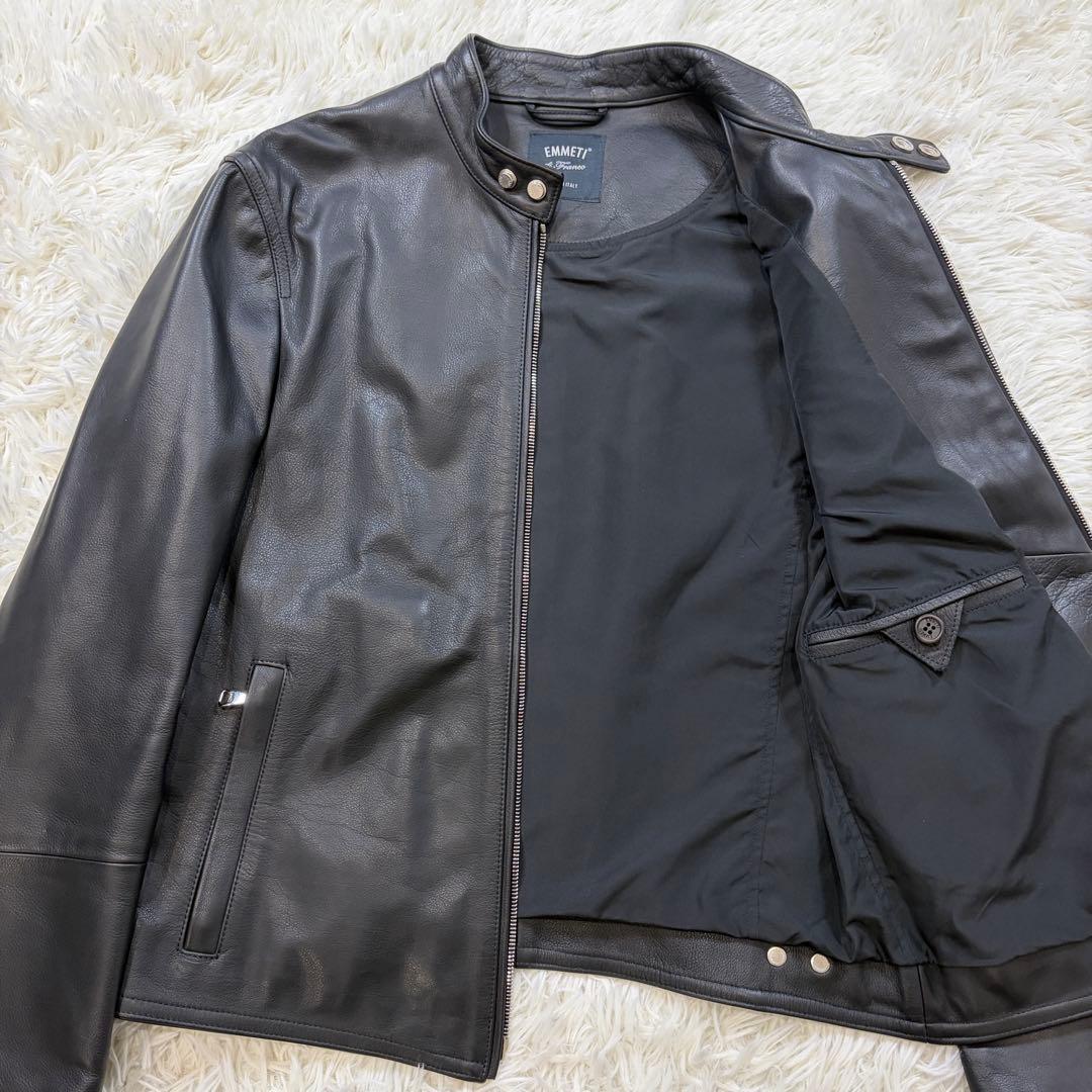 【極美品】エンメティ JURI GIAPPONE124 カーフスキン 黒 46