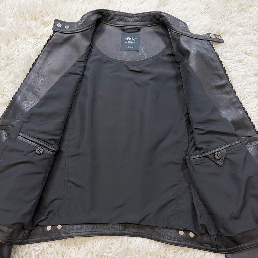 【極美品】エンメティ JURI GIAPPONE124 カーフスキン 黒 46