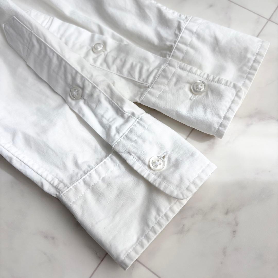 【ラルフローレン】長袖シャツ　ポニーロゴ　コットン　美シルエット　通勤　白　S