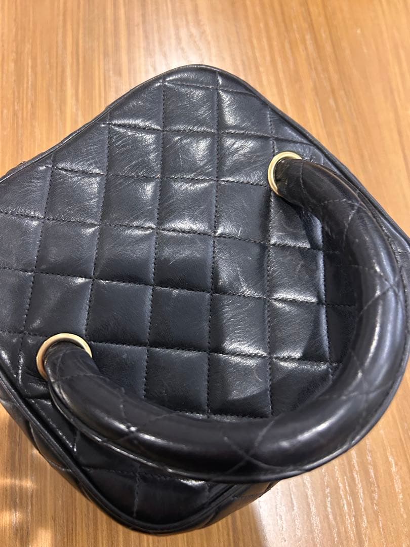 CHANEL ビンテージ　サイコロヴァニティ　黒