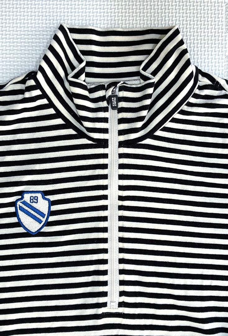 パーリーゲイツ プレミアウォームハーフジップ モックネック（NAV×WHT／4）