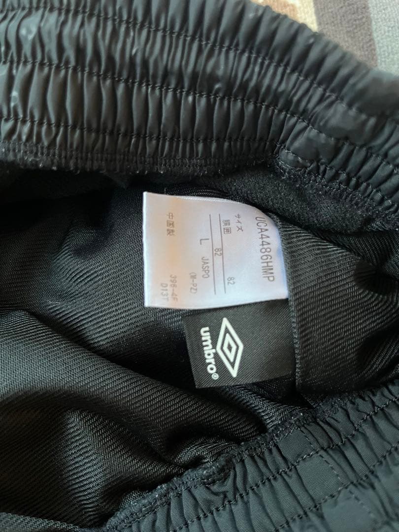 umbro ナイロンセットアップ　裏起毛　ブラック L