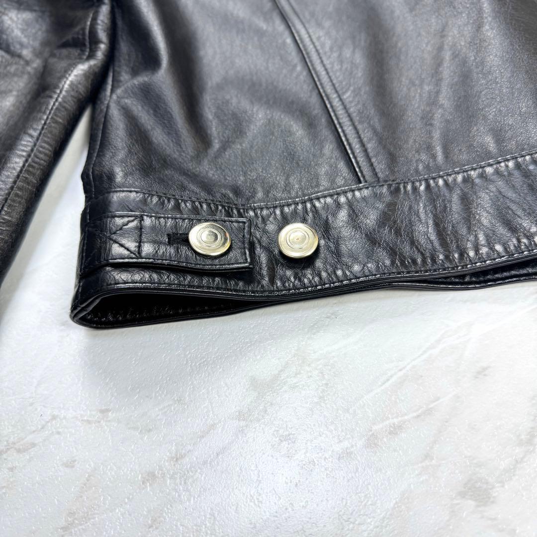 美品 ポールスミス カウレザー トラッカージャケット 内総柄 Lサイズ 黒
