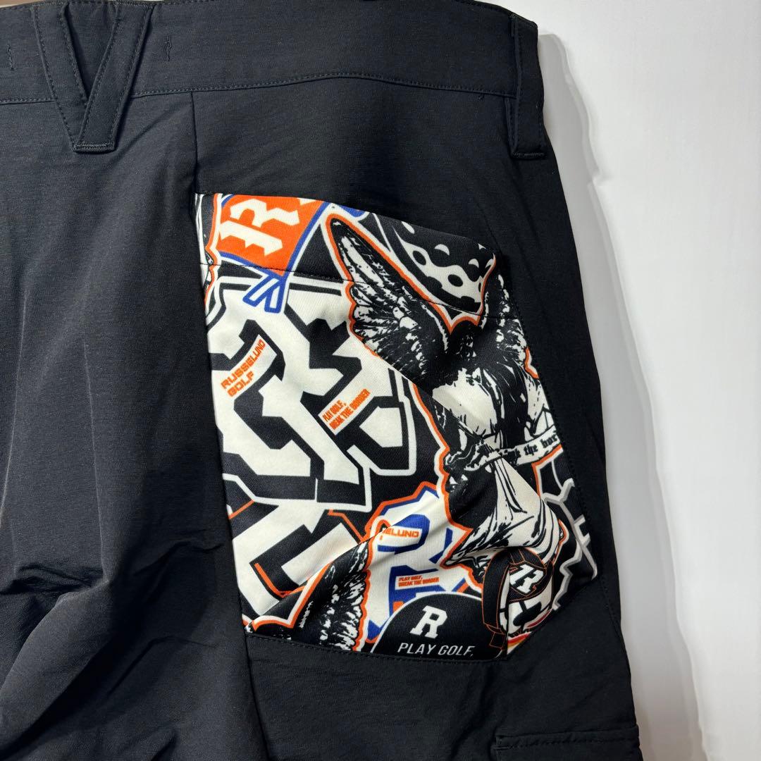 新品 ラッセルノ ゴルフ カーゴ ロングパンツ ブラック XL 6 カーゴパンツ