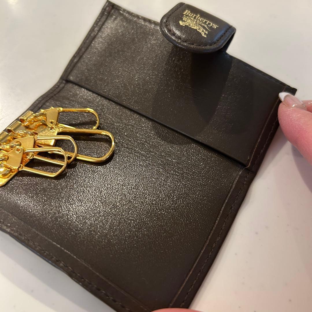 【極美品】バーバリー ノバチェック キーケース キャンバス×レザー ユニセックス