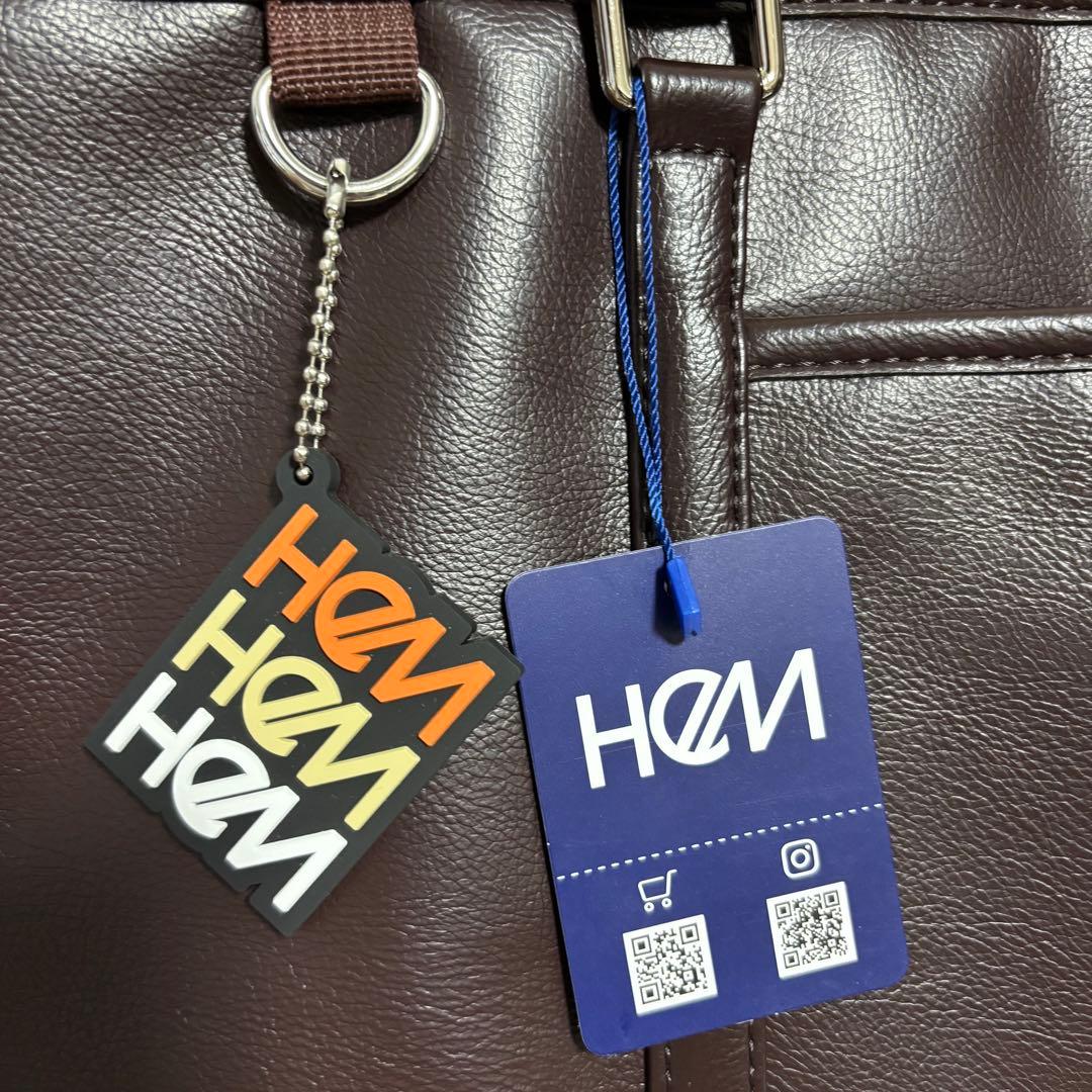 未使用品 HeM スクールバック ブラウン 合皮 ストラップ付き