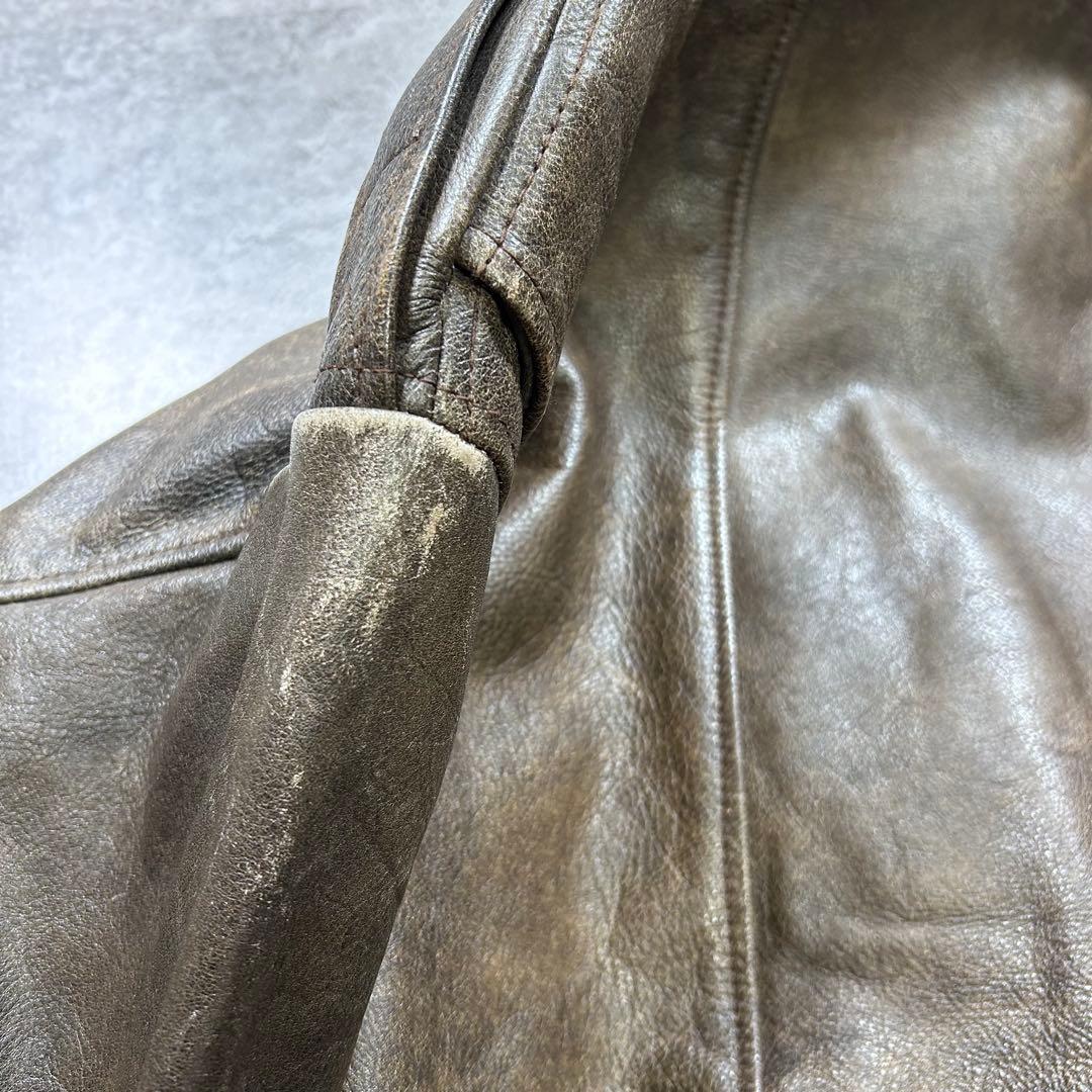 90s【Vintage】A2/leather flight jacket/Y2K