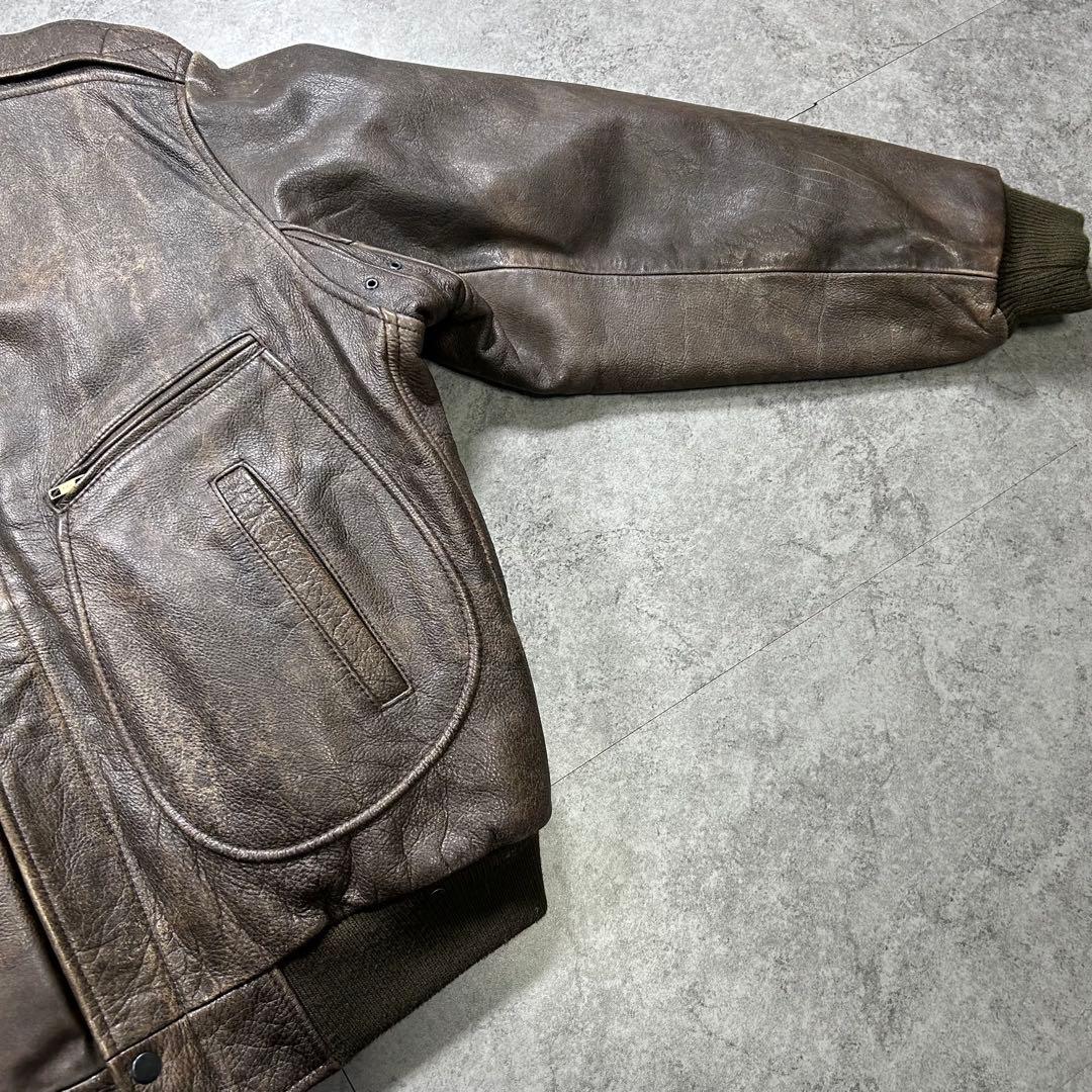 90s【Vintage】A2/leather flight jacket/Y2K