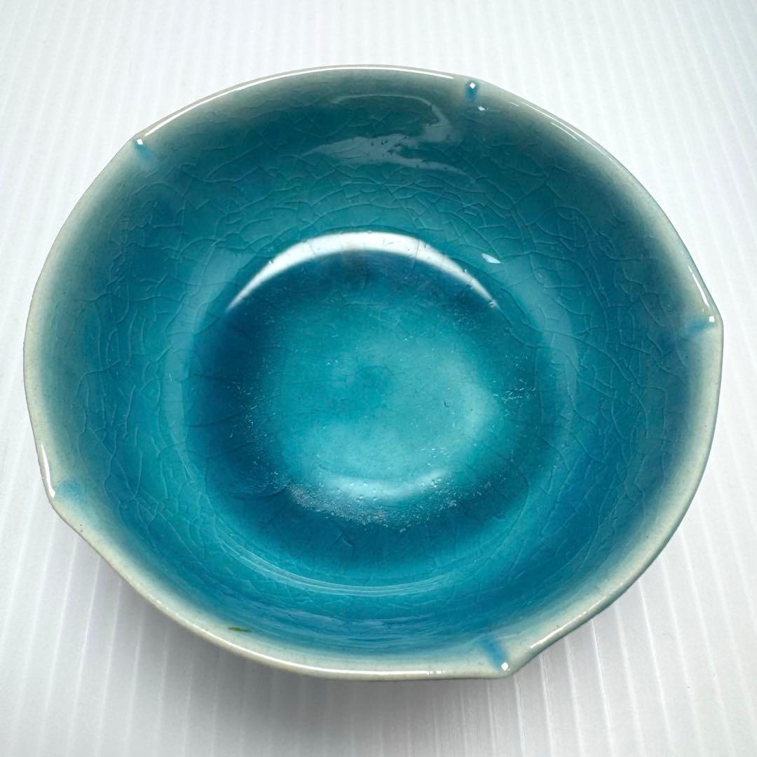 九谷焼 伊豆蔵寿郎 長寿 小鉢 小皿 5客セット 伝統工芸 工芸 食器 青緑