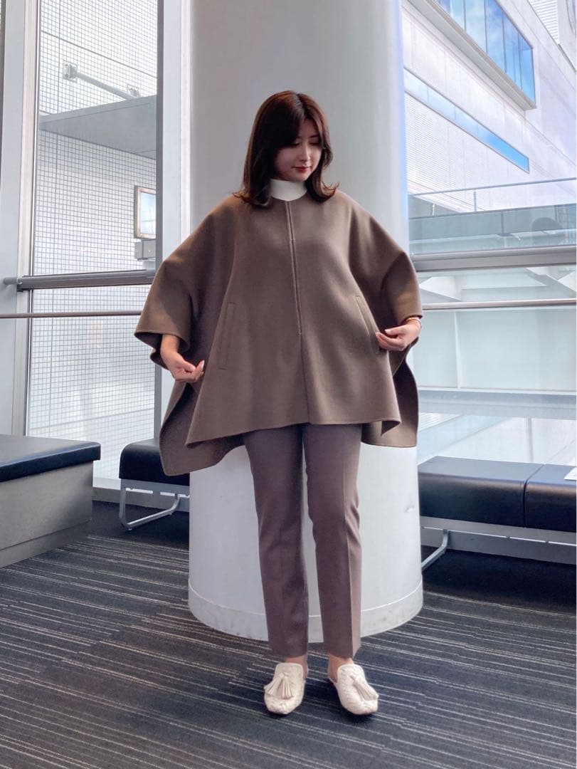 美品✨近年モデルセオリーリュクス　カシミヤ　ケープコート ノーカラー グレージュ