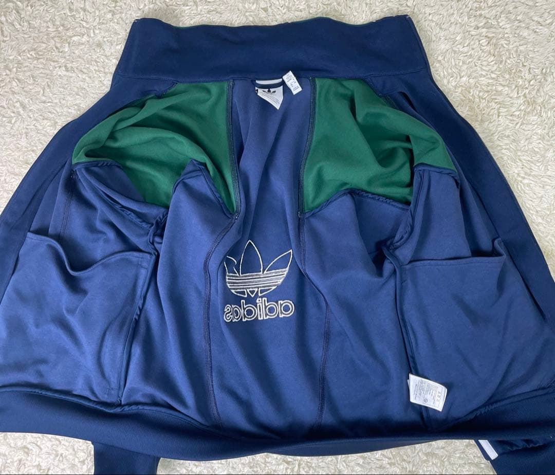 アディダス adidas トラックジャケット ジャージ バイカラー 両面ロゴ刺繍