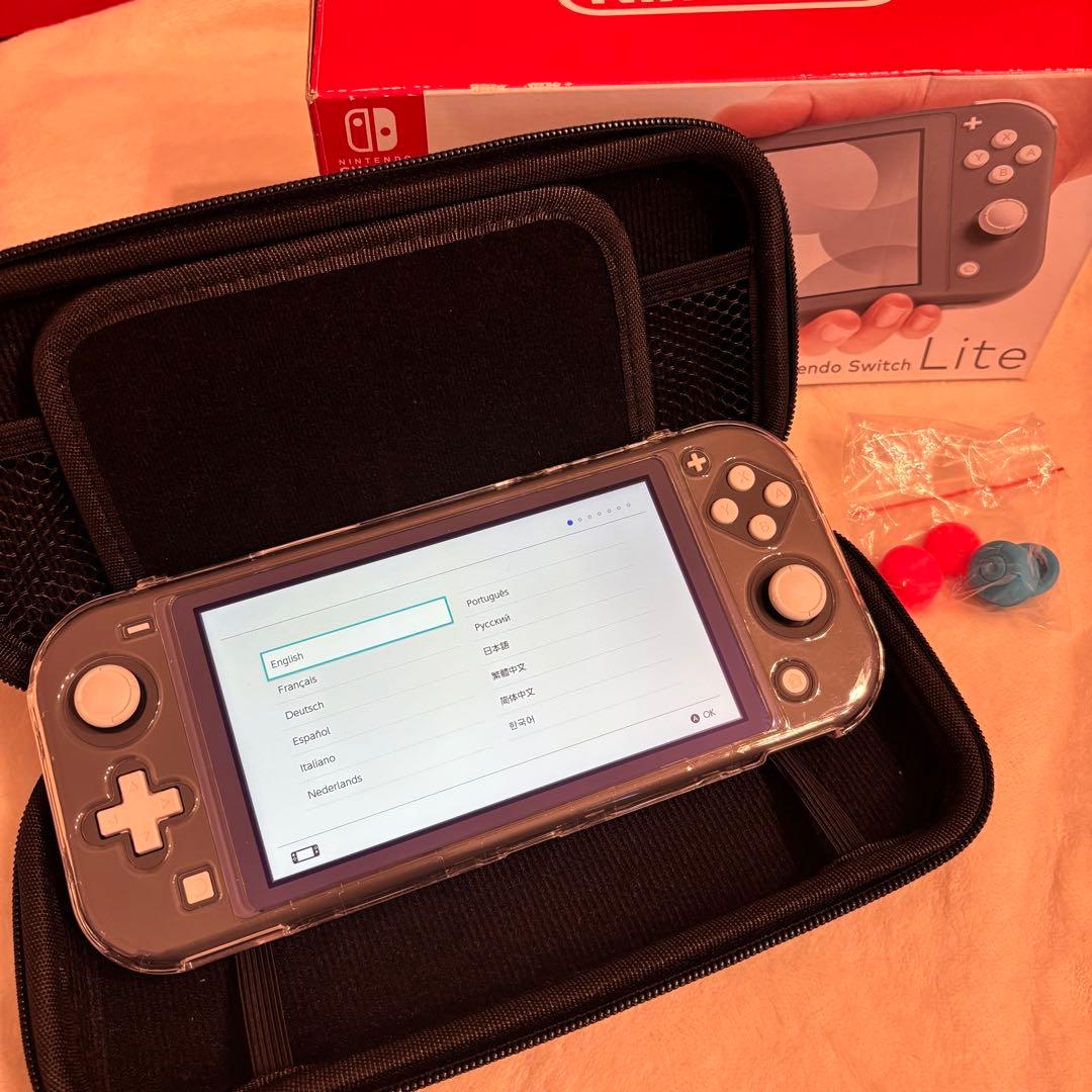 任天堂 Switch lite グレー 本体 美品 ケース付き