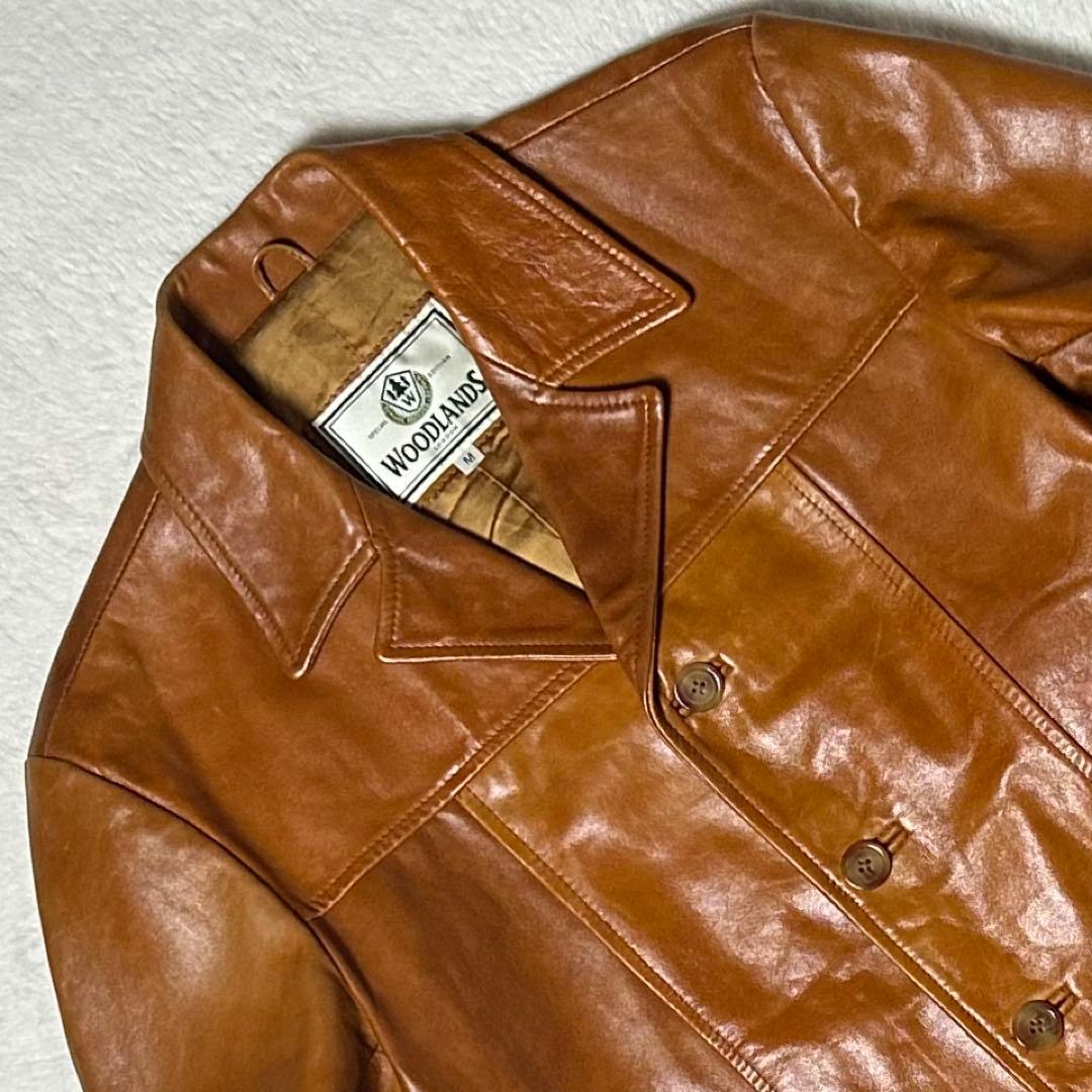 【美品❗️】 イギリス製 リアルレザー カーコート レザーコート ブラウン 古着