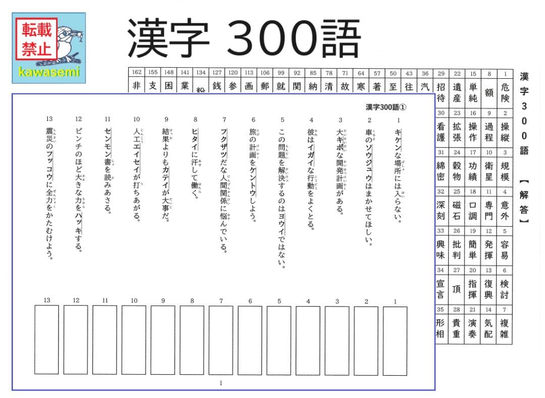 カット済【中学受験】国語 サーパス 漢字 暗記カード 練習帳 7点セットb