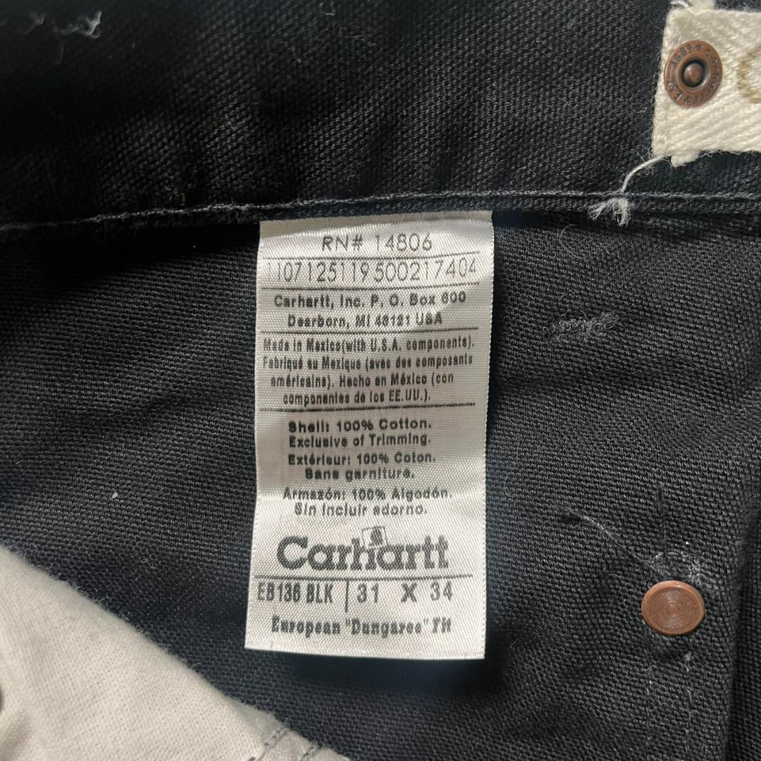 古着 Carhartt ダブルニー B01 ダックペインター ブラック USA