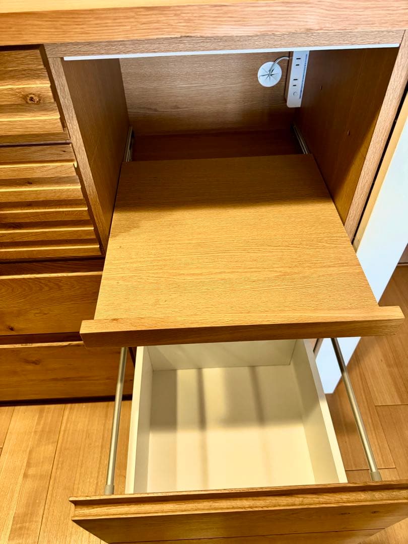 【美品】河口家具 キッチンボード 食器棚(クラッシュゲート、アクタス、カリモク