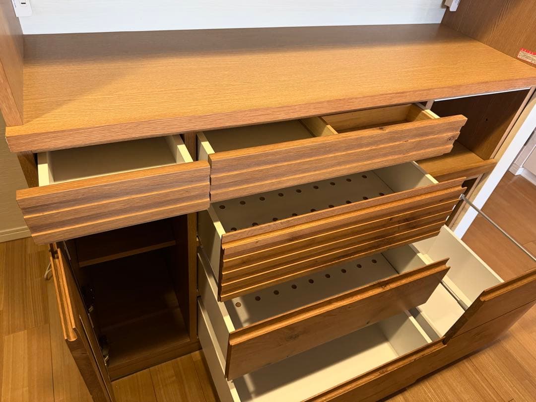 【美品】河口家具 キッチンボード 食器棚(クラッシュゲート、アクタス、カリモク