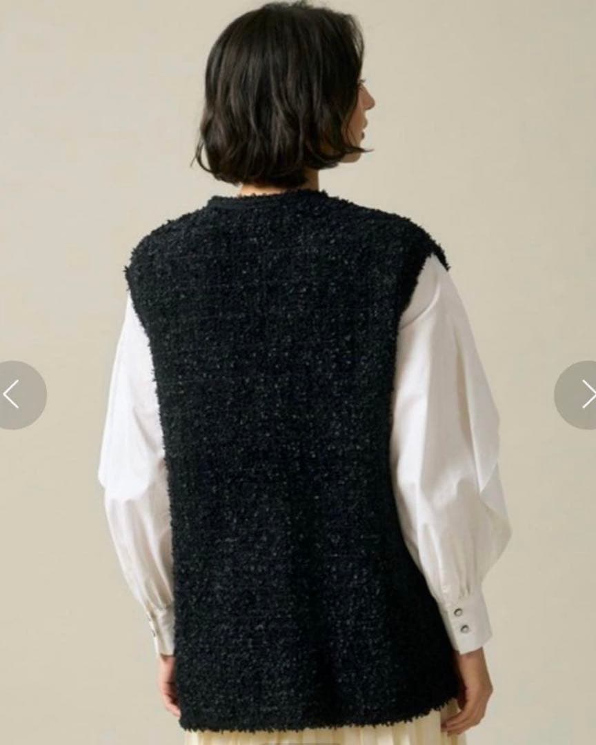 【美品】ANAYI ツイードニットジレ 38