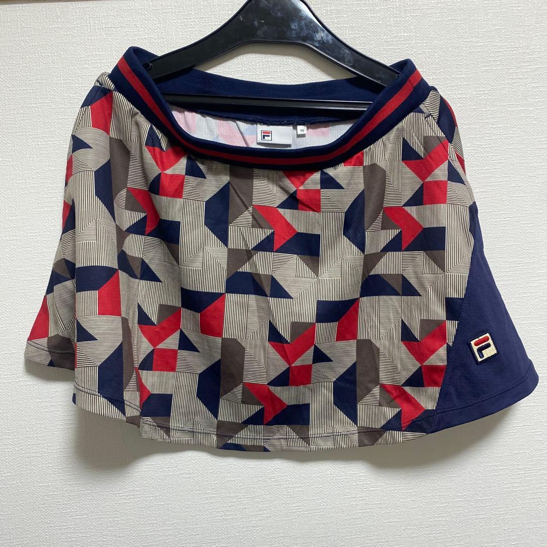 FILA テニス　レディース　上下セット　XL M テニスウェア　赤　柄