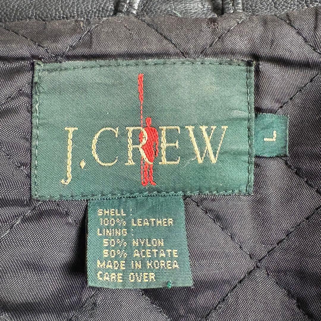 90s J.CREW シングルレザージャケット　巨人タグ　キルティングライナー