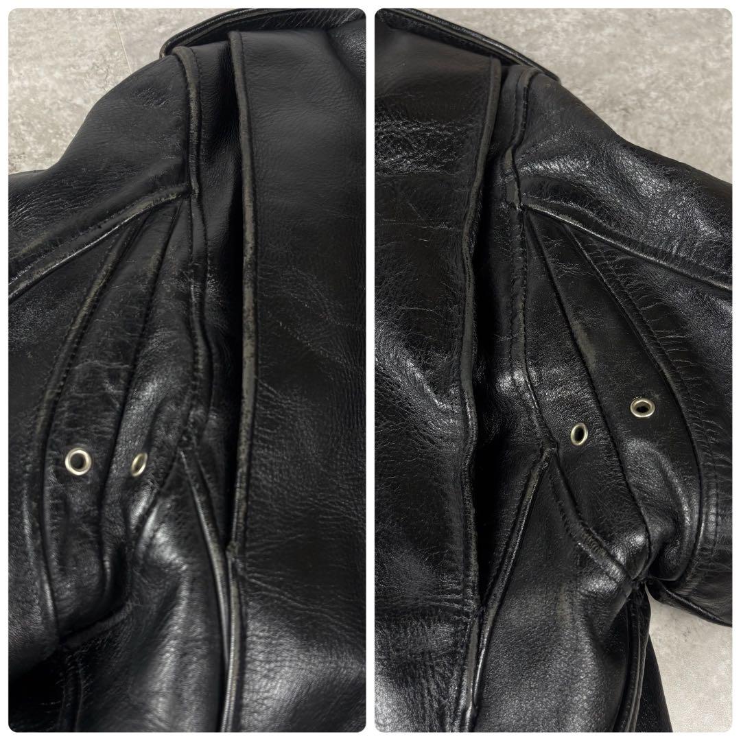 ハーレーダビッドソン　HARLEY ダブル　レザー　ライダースジャケット　L 黒