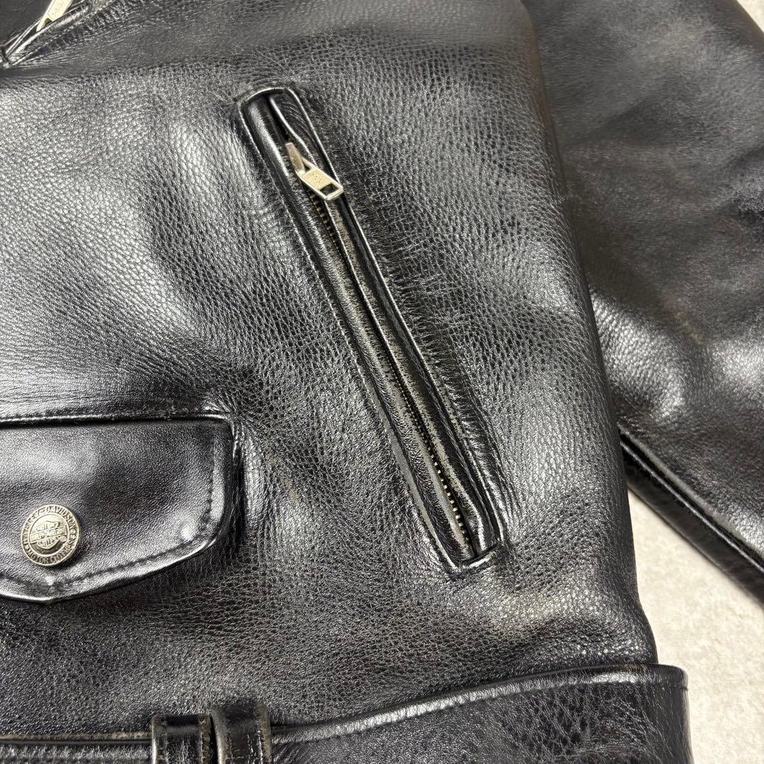 ハーレーダビッドソン　HARLEY ダブル　レザー　ライダースジャケット　L 黒