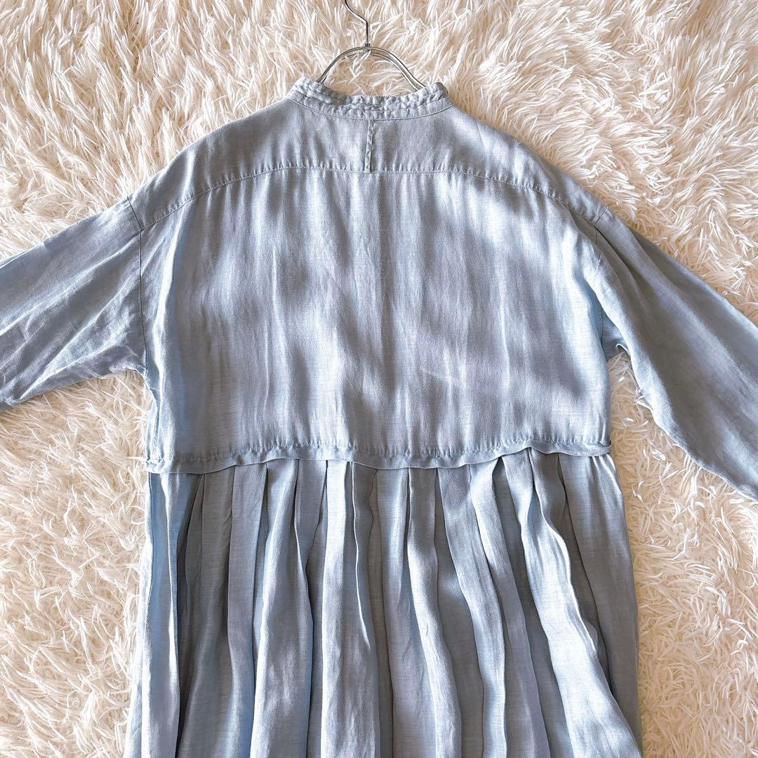 nest Robe ネストローブ　リネン100%ワンピース　ライトブルー
