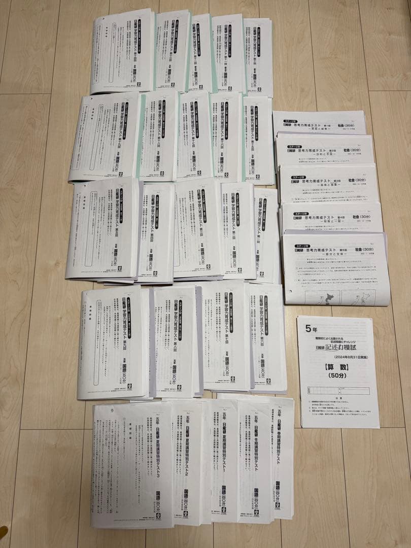 日能研 5年生 1年分 育成　季節講習(春夏冬) 思考力育成 記述力模試