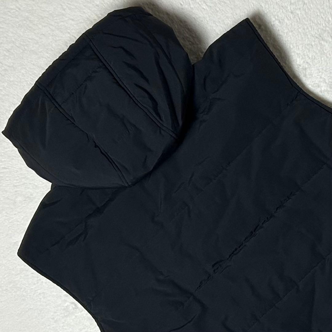 ゆったりサイズ‼️トミー ヒルフィガー フード付き 中綿 キルティングベスト 黒