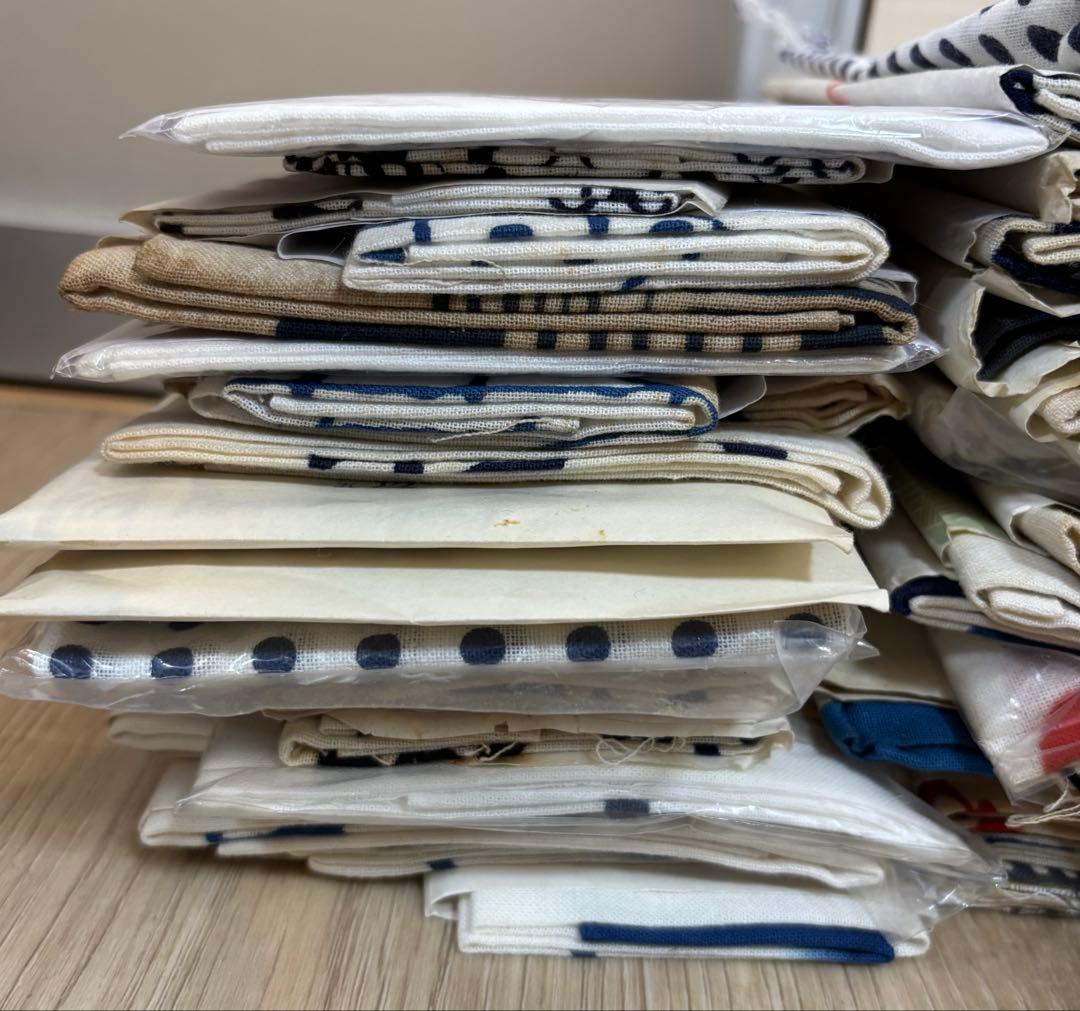 手ぬぐい 手拭い 生地 古布 粗品 昭和レトロ 長期保管品　40枚まとめ売り