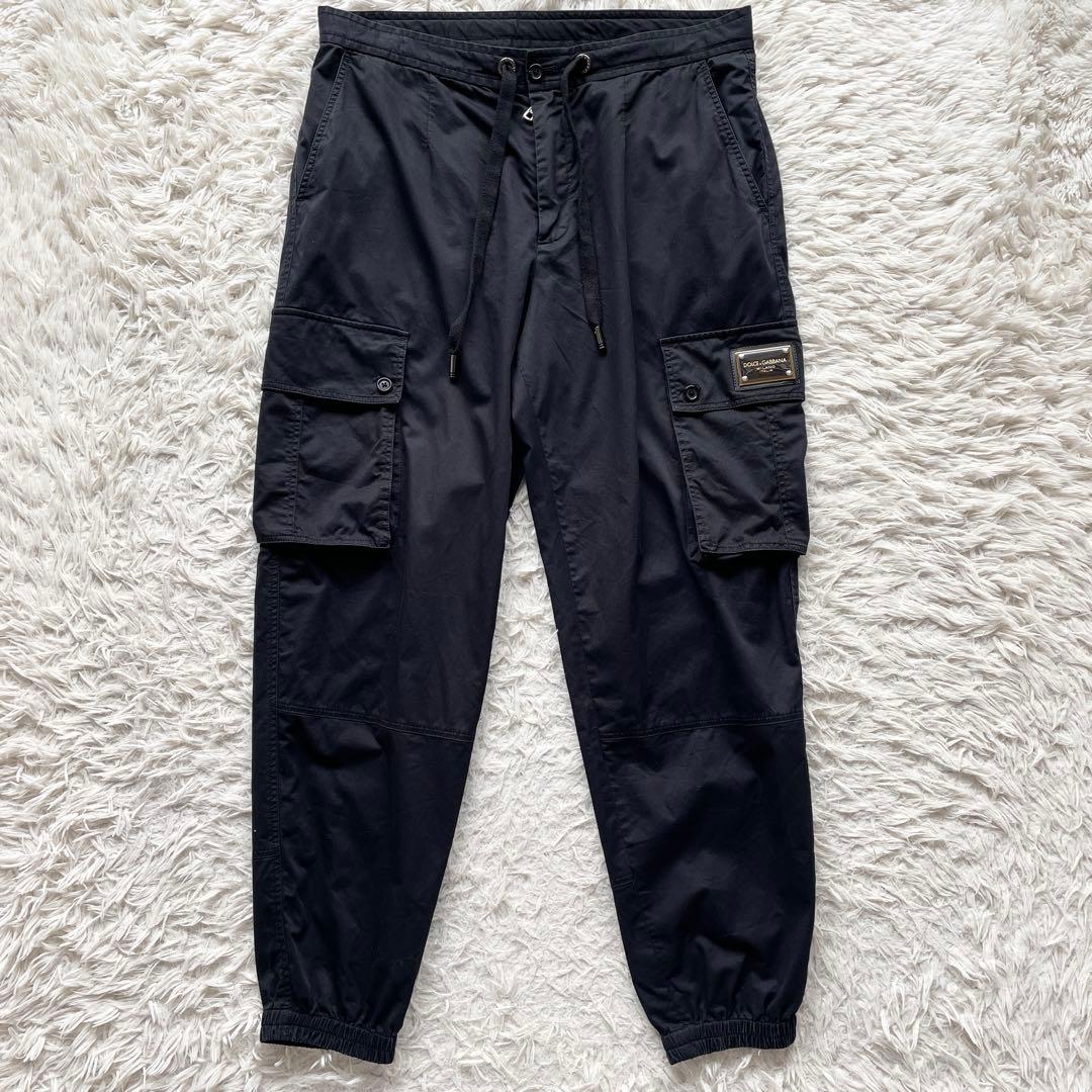 美品 XLサイズ DOLCE&GABBANA カーゴパンツ ロゴメタルプレート