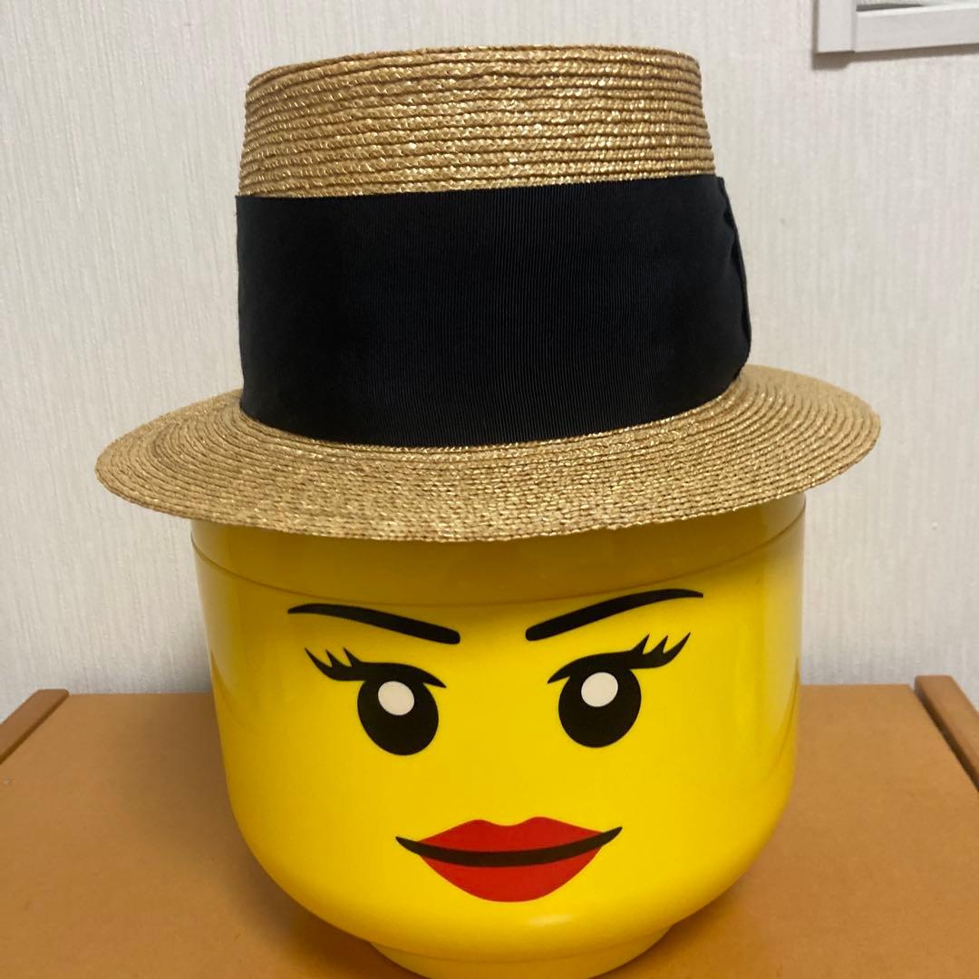 wicagrocery ウィカグロサリー　極太リボン麦わら帽子